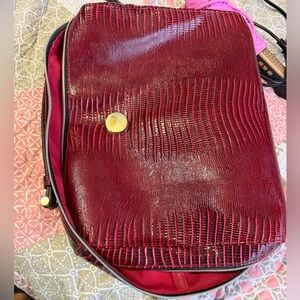 Elegant Red Textured Women's makeup bag